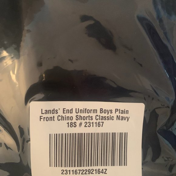 NWT LANDS'‎ END UNIFORM BOYS PLAIN FRONT CHINO SHORTS CLASSIC NAVY 6S, 12S, 18S - Picture 4 of 11